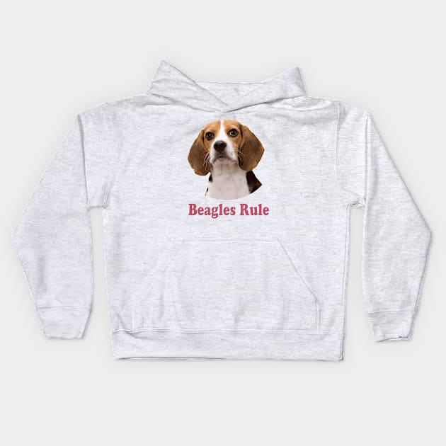 Beagles Rule Kids Hoodie by Naves